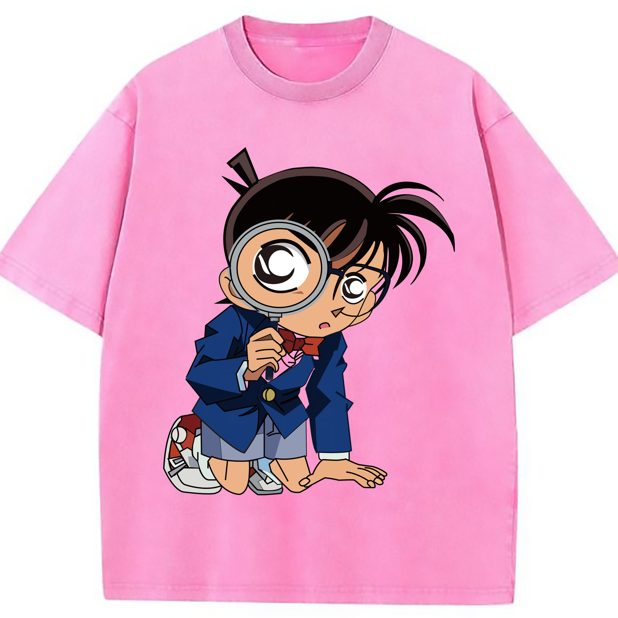 （画像用） 名探偵コナン 江戸川 コナン Detective Conan Conan Edogawa 綿100% ヴィンテージ風 半袖Tシャツ（フロントプリント）